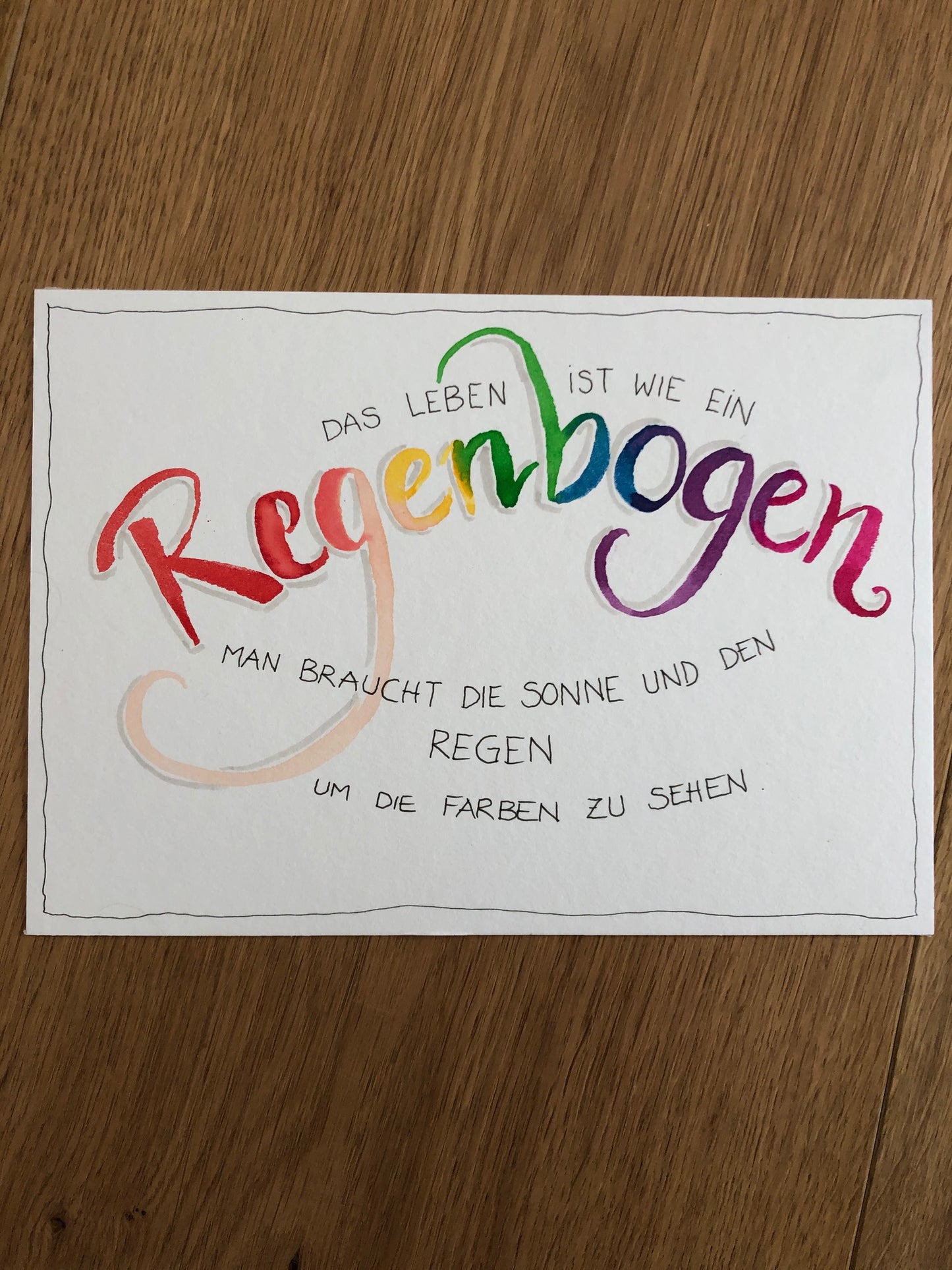 Karte Unikat - Regenbogen